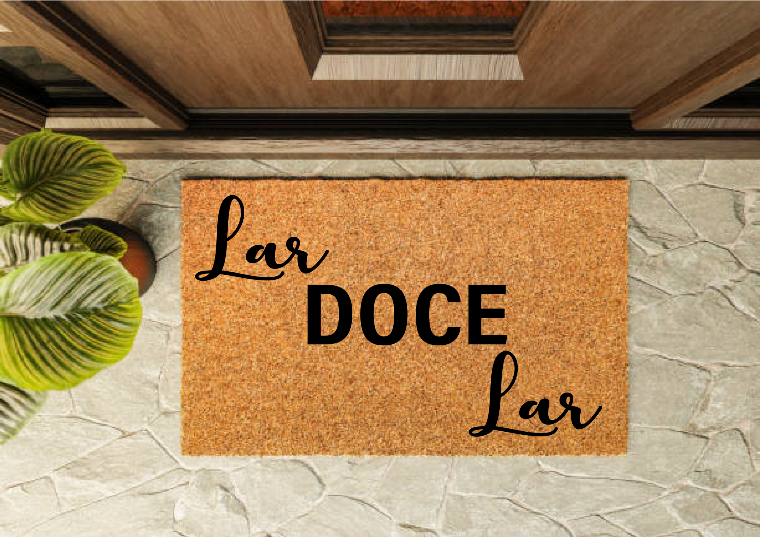 Tapete de entrada personalizado -Lar doce Lar