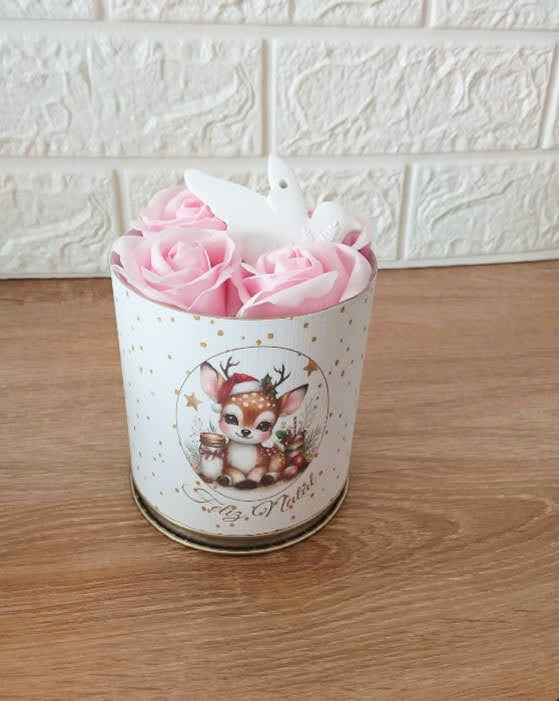 Tubo Lata personalizada - Rosas com pomba
