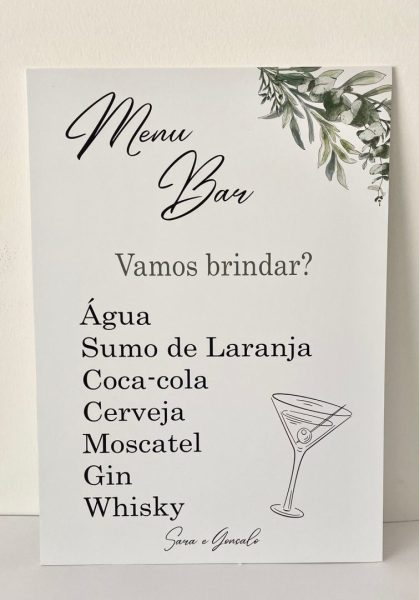 Menu Bar de Casamento