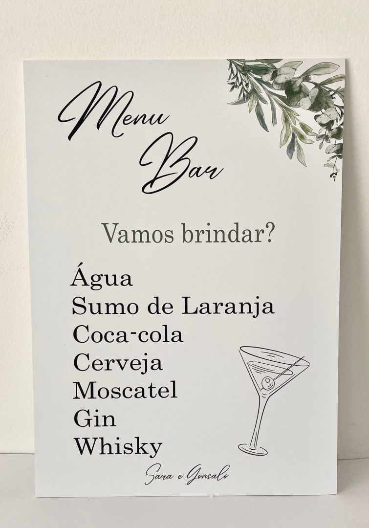 Menu Bar de Casamento