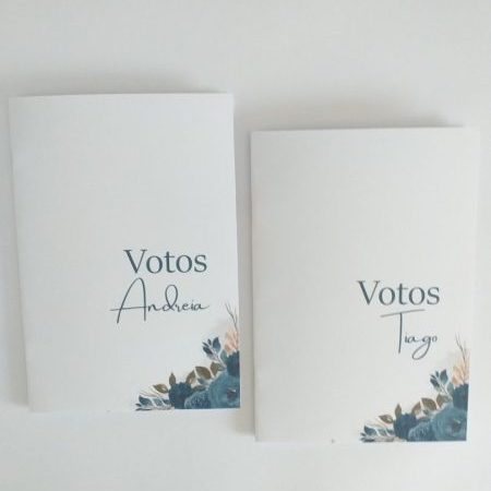 Livro de votos casamento floral personalizável Catia Silva Atelier