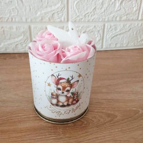 Tubo Lata personalizada - Rosas com pomba