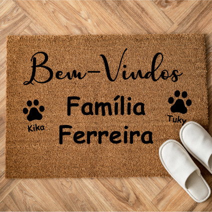 Tapete de Entrada Personalizado - Bem-Vindos à Família