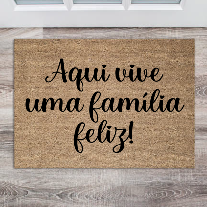 Tapete de entrada personalizado - Familia Feliz
